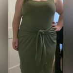 Aerie Green Knot Front Midi Dress Size XL Photo 9