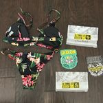 NWT Dixxon black pink green Hulu Bikini XL top & bottom swim tanning suit Photo 1