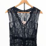 Free People  Navy Sheer Lace Bow Back Minidress NWT Photo 2