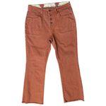 Frye and Co Harper Mid Rise Crop Flare Burnt Orange Button Fly Jeans size 10 Photo 1