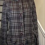 BB Dakota Muted Purple Tartan Plaid Single Breasted Long Wool Coat Sz M Photo 0