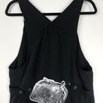 Vintage Chad’s Place Womens L Black Denim Pinafore Dress Overalls Lagenlook Size L Photo 7