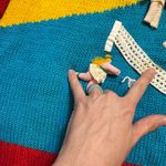 Vintage Raquel Collection Hand Made in Peru Tennis Match in the City Red Size L Photo 4