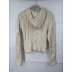 Abercrombie & Fitch East Coast Vintage A & F Lambswool Blend Cable Knit Hooded Sweater Women M Cream Photo 1