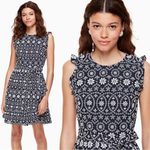Kate Spade Shore Thing Eyelet Wrap Dress Rich Navy Blue Fresh White Size 00 Photo 1