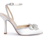 Dream Paris DREAM PAIRS Women's Closed Toe Strappy Heels White Rhinestone Size 8.5 Photo 1