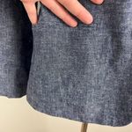 Banana Republic  Blazer Jacket Women 4 Blue Chambray Linen Cotton 2-Button Office Photo 4