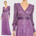 Mac Duggal
Purple Sequined Wrap Over Bishop Sleeve Gown size 18 Photo 1