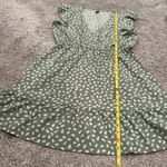 SheIn Olive and White Abstract Print Blouse Photo 5