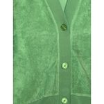 KULE Green Terry Bay Cloth Button Front Cropped Cardigan Sweater Women's Size L Size L Photo 5