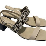 Vivaia Luna Square Heeled Sandals Woven Straps Block Heel Beige Shoes Size 11 Tan Photo 0