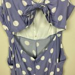 Know One Cares Jumpsuit L Polka Dot Tie Open Back V-Neck Lavender Women Photo 6