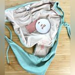 PQ Swim Divine Blue Shimmer Metallic Full Coverage Bikini Bottom, Size Large Green Photo 5