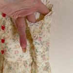 Vintage 70s Candi Jones Ditsy Floral Sun Maxi Dress Sz XXS Strappy Ties Yellow‎ Yellow Photo 4