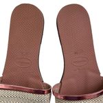Havaianas Trancoso Slides Women’s Size 11-12 Beige Bronze Chevron Strap Photo 4