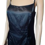 Joseph Ribkoff Vintage 90s Satin Silky Goth Glam Little Black Mini Slip Dress Photo 1