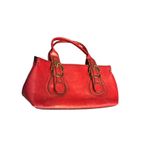 ALDO Red Leather Handbag With Buckle Detailing & Zip Closure Photo 13