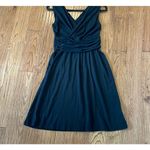 Lilla P black jersey ruched waist sleeveless faux wrap dress M Size M Photo 9