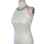 Mac Duggal  Beaded Sleeveless High Neck Column Gown in White 2 New Womens Photo 4