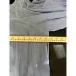 Loft  Blouse Women SMALL Blue White Pinstripe Square Neck Long Sleeve Photo 7