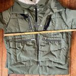 Avec Les Filles cropped Olive Green warm puffer Jacket shearling Lined hood nwot Photo 3