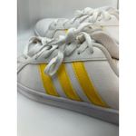 Adidas Grand Court Shoes White Yellow Leather Lace Up Sneakers Women US 9 Photo 3