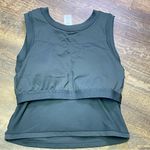 Paragon  Fitwear Sleeveless Cropped Athletic Tank Built In Bra Top Small Green Photo 6