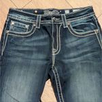 Miss Me  Boyfriend Capri Jeans BLING Rhinestones Womens 27 Crystals Dark Wash Photo 6