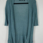 Hugo Boss BOSS  Knit Cardigan Sweater Women's Small Blue Open‎ Front 100% Linen Photo 0