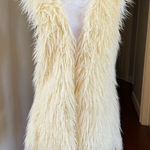 Le chateau  Ivory Cream faux fur shaggy sweater Knit Vest Photo 0