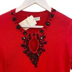 Melrose Chic NWT New York Red sweater dress beaded keyhole chest crew neck mediu Size M Photo 2