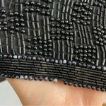 Scala Vintage Silk Beaded Jacket Formal Black Long Sleeves Large Flaws Black Tie Photo 10