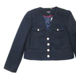 J.Crew NWT V-neck Lady Jacket in Navy Blue Maritime Tweed Crop 4 Photo 2