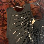 No Boundaries Black Sequin Peekaboo Shoulder Top  Photo 3