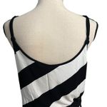 White House | Black Market Women's Black White Stripe Jersey Knit Maxi Dress Sz M Photo 3