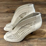 Vince Camuto  White Heeled Boots with Peep-Toe Design Photo 0