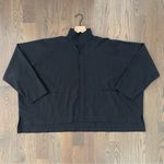 Eskandar Pinstripe Stand Collar Boxy Button Front Wool Cashmere Top Grey 1 / Med White Photo 0