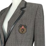 The Kooples Prince of Wales Jacket Blazer in Brown Wool with Blazon Crest Size 8 Photo 7