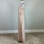 Adrianna Papell  Beaded Embroidered A-Line Evening Gown Pink Size 6 Formal Dress Photo 4