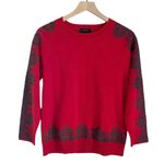 J.Crew Merino Wool Embroidery 3/4 Crewneck Sweater Red Blue Size Small Photo 0