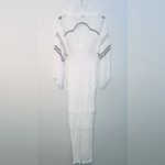 IRO Osprey White Ivory Gauze Embroidered Ruffle Maxi Dress Photo 3