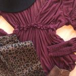 Free People Maroon Sheer Long Sleeve Photo 0