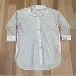 Victoria's Secret Victoria’s Secret M/L vintage gold label White lace button up blouse long sleeve Photo 0
