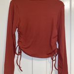 Forever 21 Capella Long Sleeve Side Tie Crop Top Small Burnt Orange Photo 3