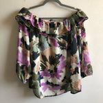 J.Crew Mercantile Blouse Floral Ruffled Neck Top Sz XL EUC Off Shoulder Photo 10