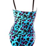 Iron fist  Blue leopard cheetah bow XS Swimsuit bathing suit swimwear one piece Photo 1