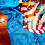 VTG RETRO Abstract Multicolor artwork Square oversized silky scarf 35’/35’ Multiple Photo 3