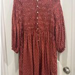 Madewell  Challis Red Button-Front Mini Dress in Tiny Daisy Sz XS Photo 1