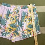 Sadie And Sage Size Large Linen Pull On Shorts Tropical Floral Pink Beachy Swim Photo 6