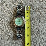 Geneva women’s vintage two tone silver/rose gold and green‎ bracelet watch OS Silver Photo 5